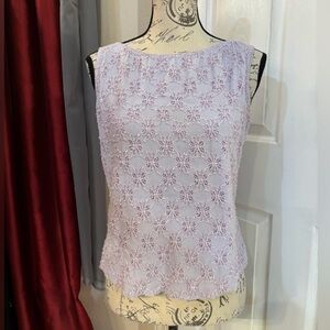 Vintage 90’s My Michelle Lace & Embroidered  Floral Sleevless Summer Blouse